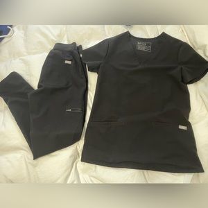 FIGS XXS Casma Scrub Top and XXS High Waisted Yola Scrub Pants